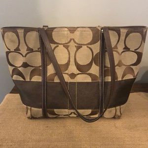 Tan and Brown Coach purse